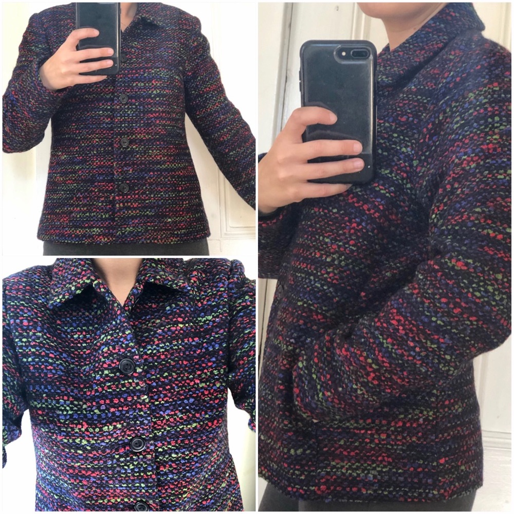 Colorful Appleseed’s tweed button jacket / blazer